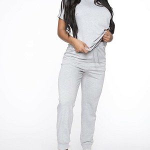 Fashion Nova Size Medium Two Piece Set Grey Lounge